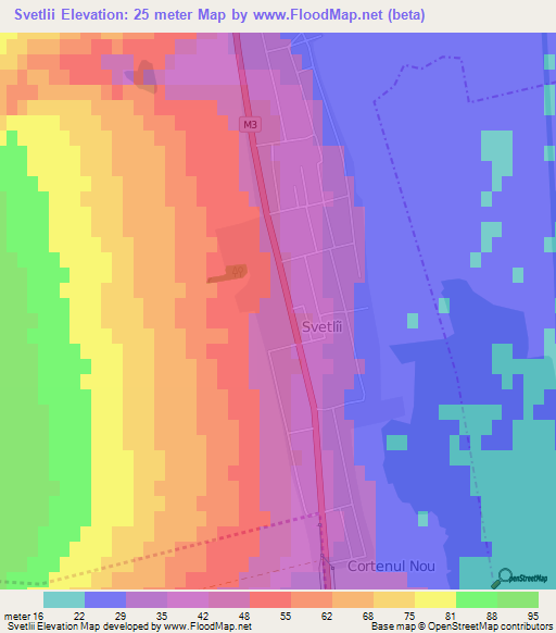 Svetlii,Moldova Elevation Map