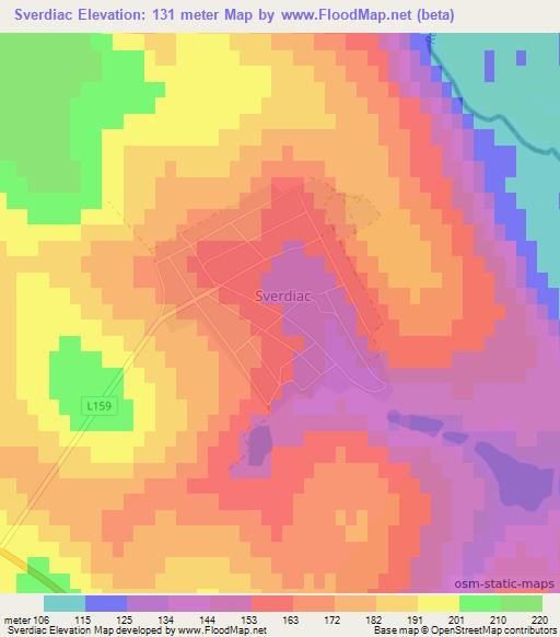 Sverdiac,Moldova Elevation Map