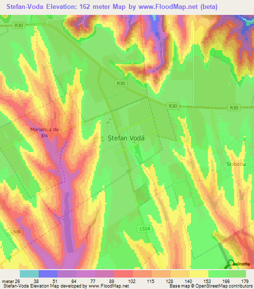 Stefan-Voda,Moldova Elevation Map