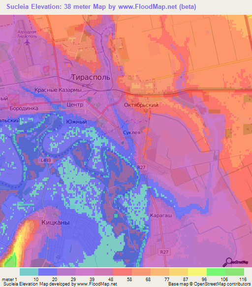 Sucleia,Moldova Elevation Map