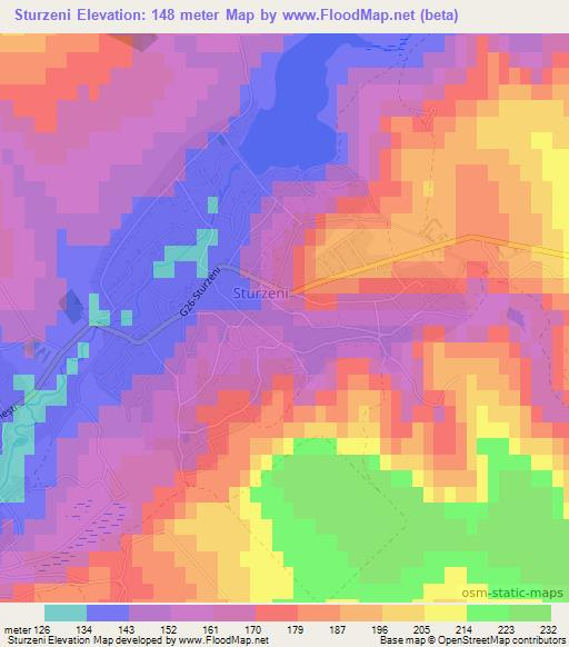 Sturzeni,Moldova Elevation Map