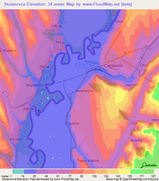 Stoianovca,Moldova Elevation Map