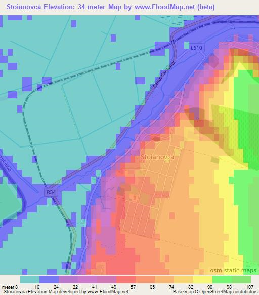 Stoianovca,Moldova Elevation Map