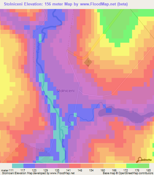 Stolniceni,Moldova Elevation Map