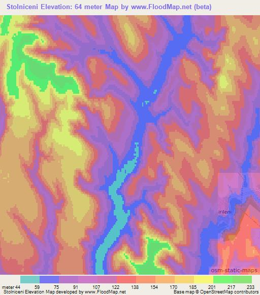 Stolniceni,Moldova Elevation Map