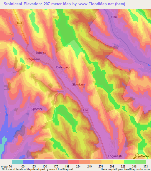 Stolniceni,Moldova Elevation Map