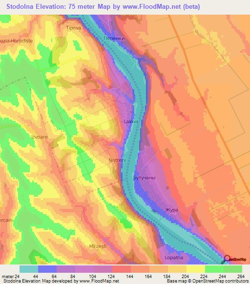 Stodolna,Moldova Elevation Map