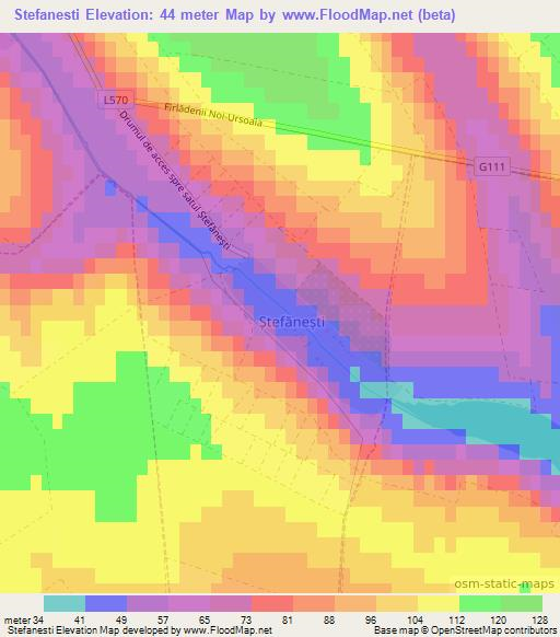 Stefanesti,Moldova Elevation Map