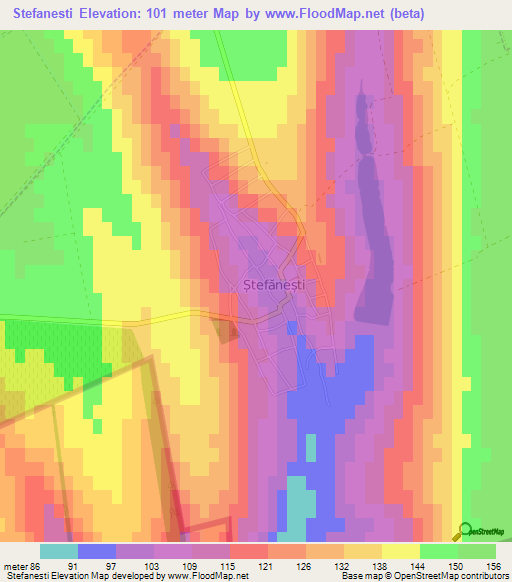 Stefanesti,Moldova Elevation Map