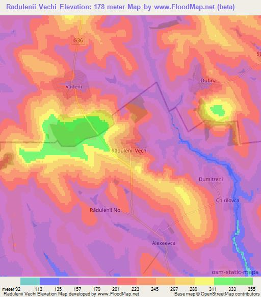 Radulenii Vechi,Moldova Elevation Map