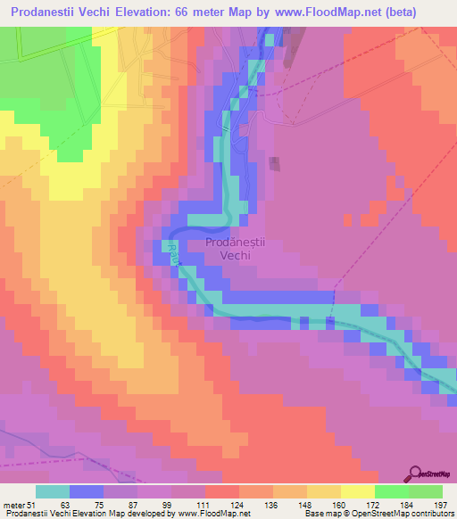 Prodanestii Vechi,Moldova Elevation Map