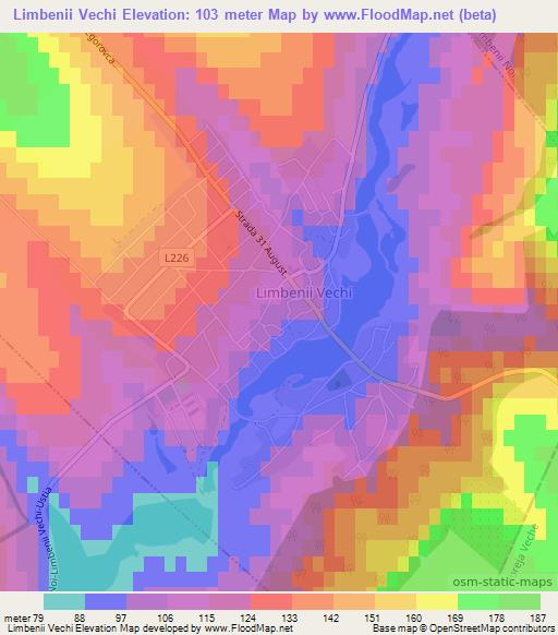 Limbenii Vechi,Moldova Elevation Map