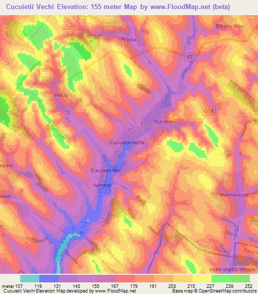 Cucuietii Vechi,Moldova Elevation Map