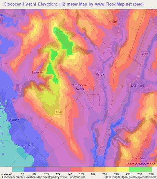 Clococenii Vechi,Moldova Elevation Map