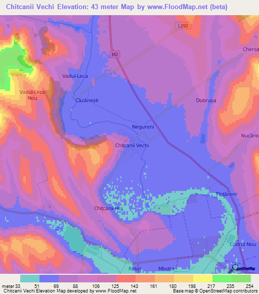 Chitcanii Vechi,Moldova Elevation Map