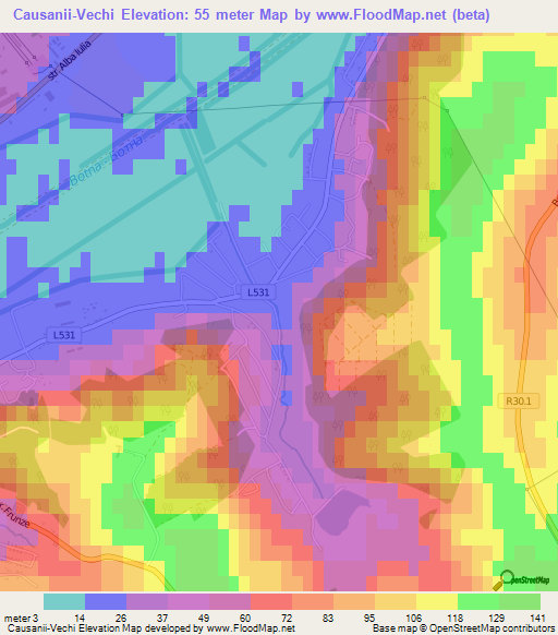 Causanii-Vechi,Moldova Elevation Map