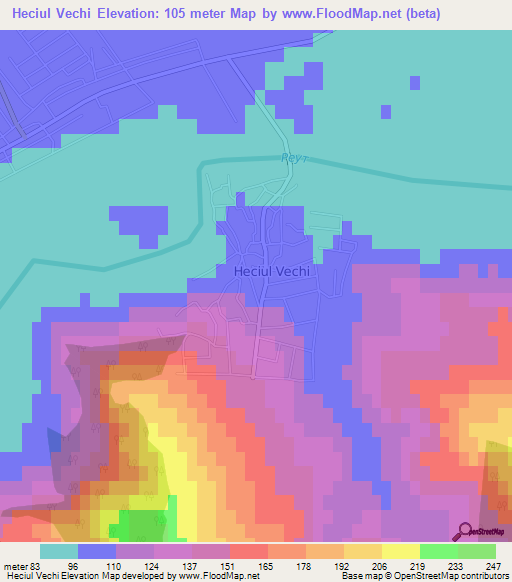 Heciul Vechi,Moldova Elevation Map