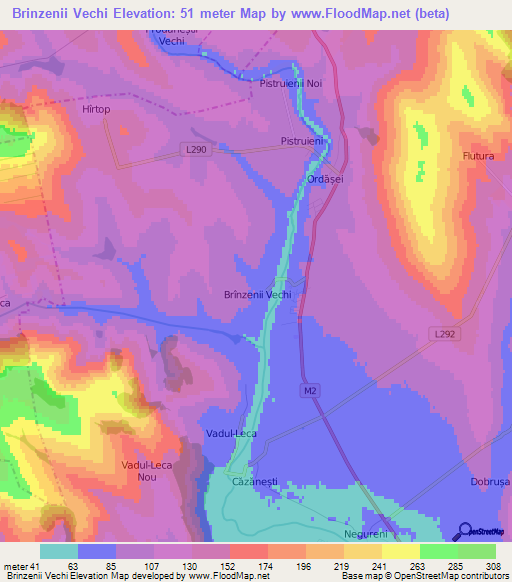 Brinzenii Vechi,Moldova Elevation Map