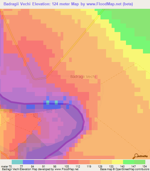 Badragii Vechi,Moldova Elevation Map