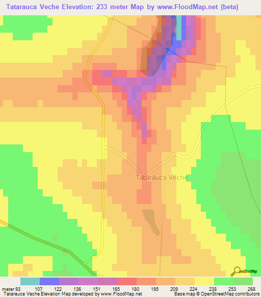 Tatarauca Veche,Moldova Elevation Map