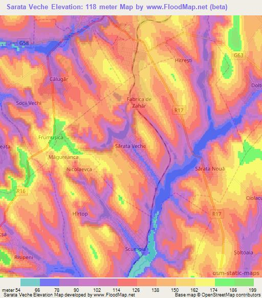 Sarata Veche,Moldova Elevation Map