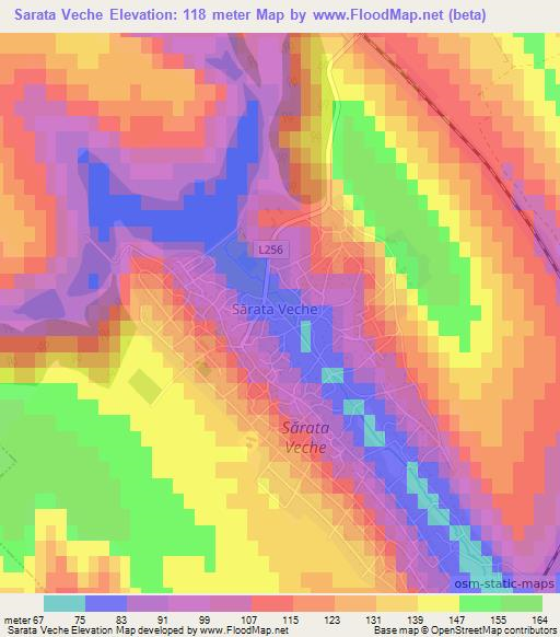 Sarata Veche,Moldova Elevation Map