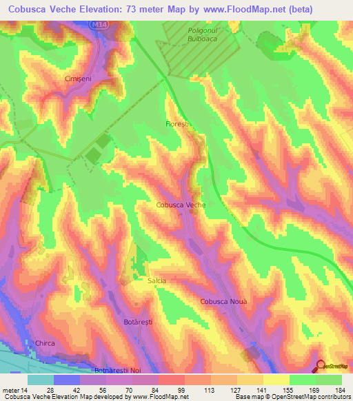 Cobusca Veche,Moldova Elevation Map