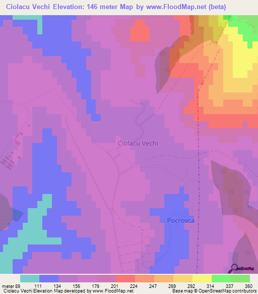 Ciolacu Vechi,Moldova Elevation Map