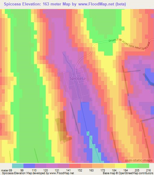 Spicoasa,Moldova Elevation Map