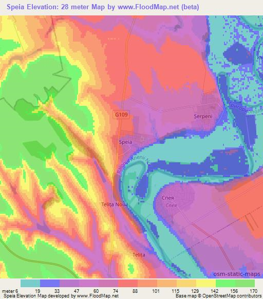 Speia,Moldova Elevation Map