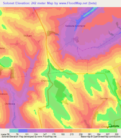 Solonet,Moldova Elevation Map