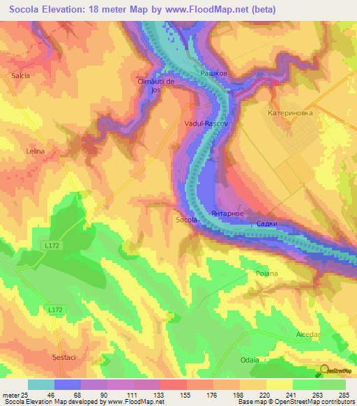 Socola,Moldova Elevation Map