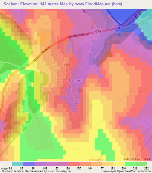 Sociteni,Moldova Elevation Map
