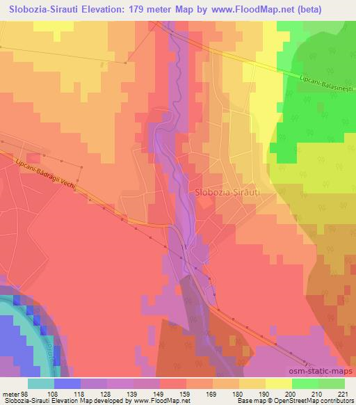 Slobozia-Sirauti,Moldova Elevation Map