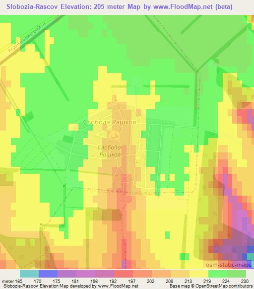 Slobozia-Rascov,Moldova Elevation Map