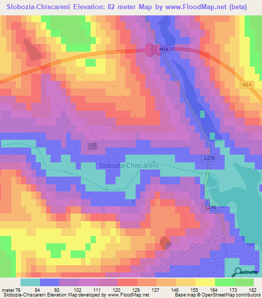 Slobozia-Chiscareni,Moldova Elevation Map