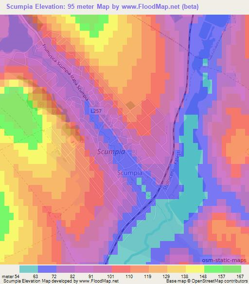 Scumpia,Moldova Elevation Map