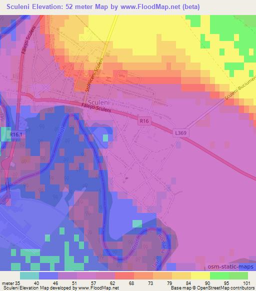 Sculeni,Moldova Elevation Map