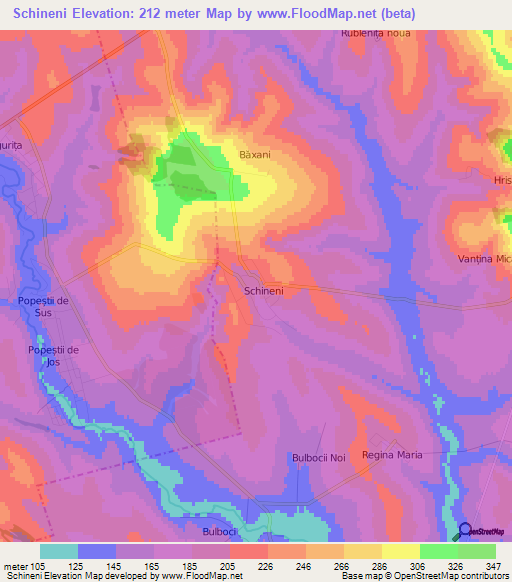 Schineni,Moldova Elevation Map