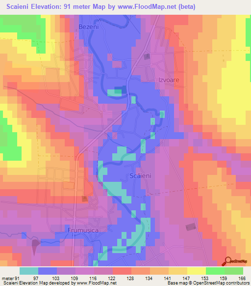 Scaieni,Moldova Elevation Map