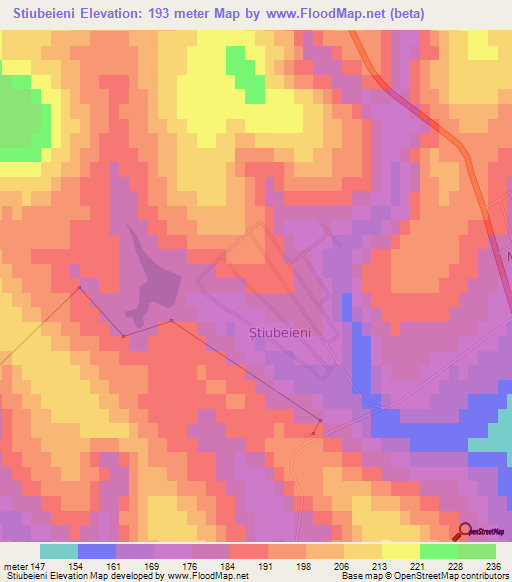 Stiubeieni,Moldova Elevation Map