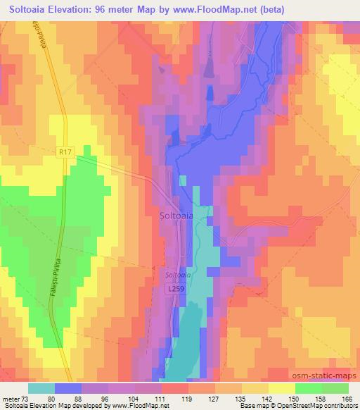 Soltoaia,Moldova Elevation Map