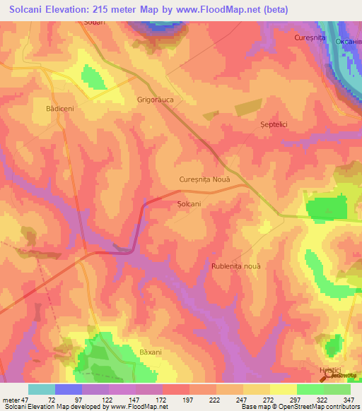 Solcani,Moldova Elevation Map