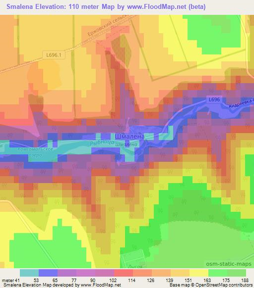 Smalena,Moldova Elevation Map