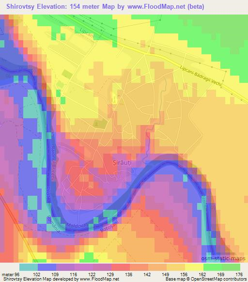 Shirovtsy,Moldova Elevation Map