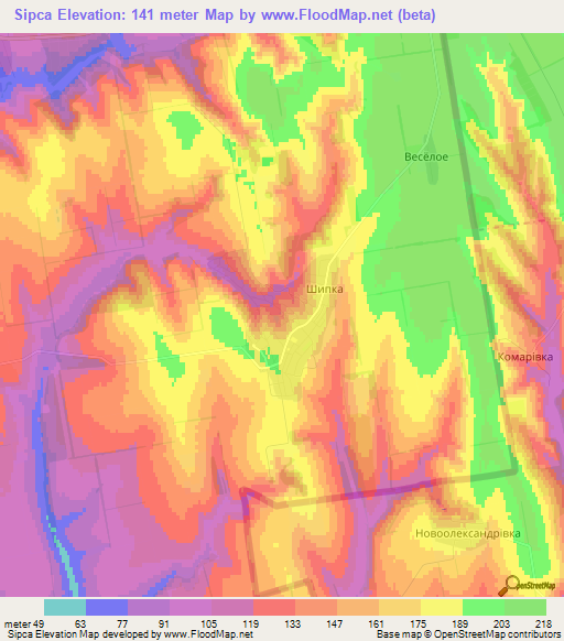 Sipca,Moldova Elevation Map