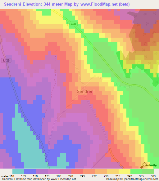 Sendreni,Moldova Elevation Map