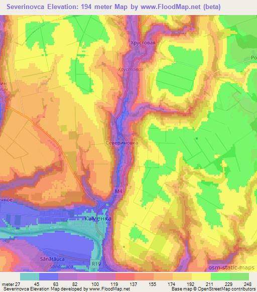 Severinovca,Moldova Elevation Map