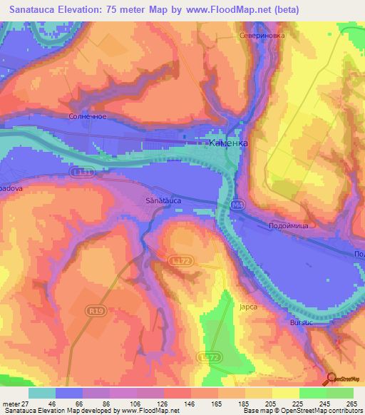 Sanatauca,Moldova Elevation Map