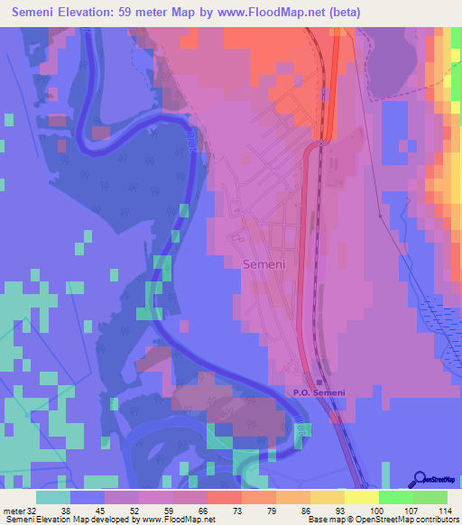 Semeni,Moldova Elevation Map